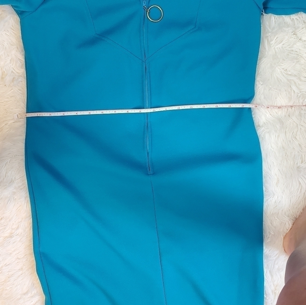 VINTAGE Mini Mod Dress Euc in Teal Small - Picture 5 of 7